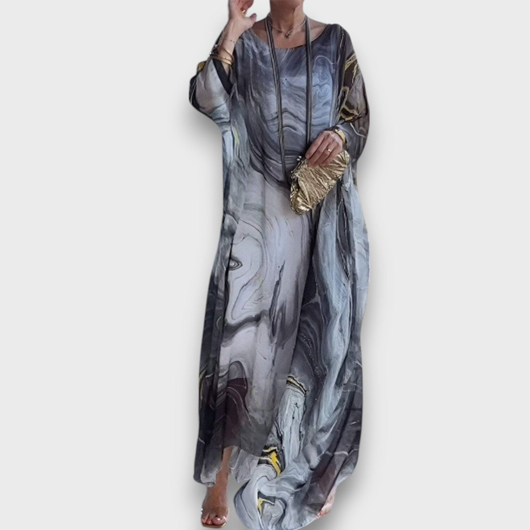 Marilou – Elegantes Maxikleid im Aquarellstil Emma Fioretti