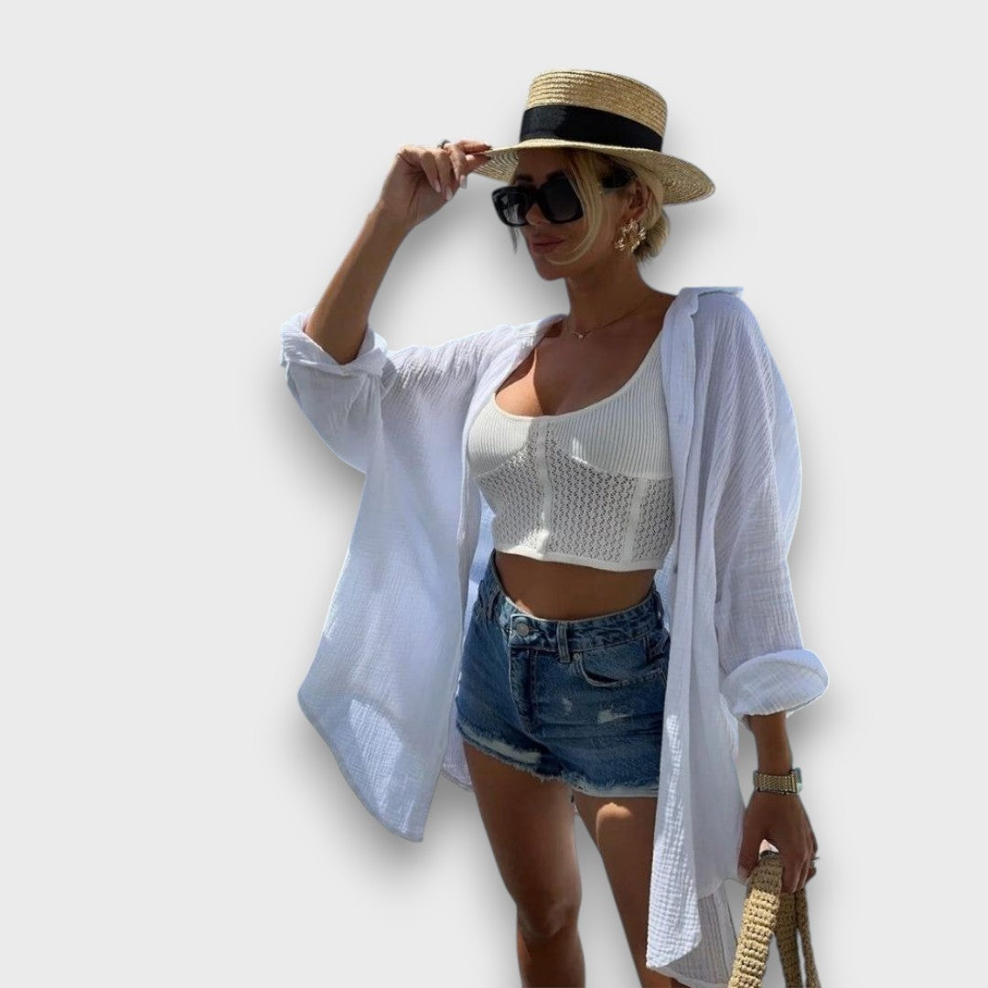 Elira – Oversize-Hemd mit Paillettenstickerei - Emma Fioretti