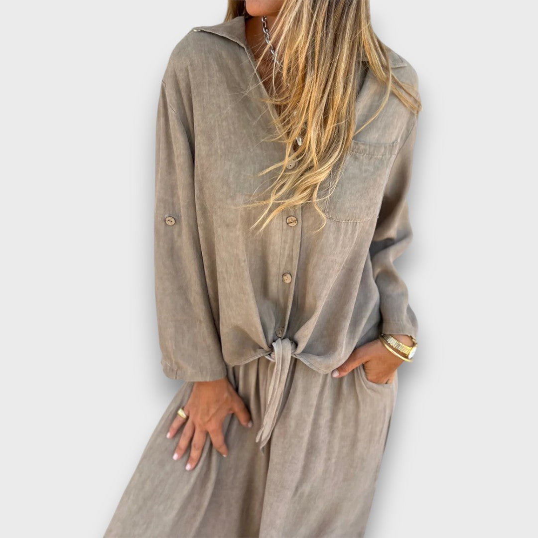 Soren – Zweiteiler mit Oversize-Hemd und weiter Hose - Emma Fioretti