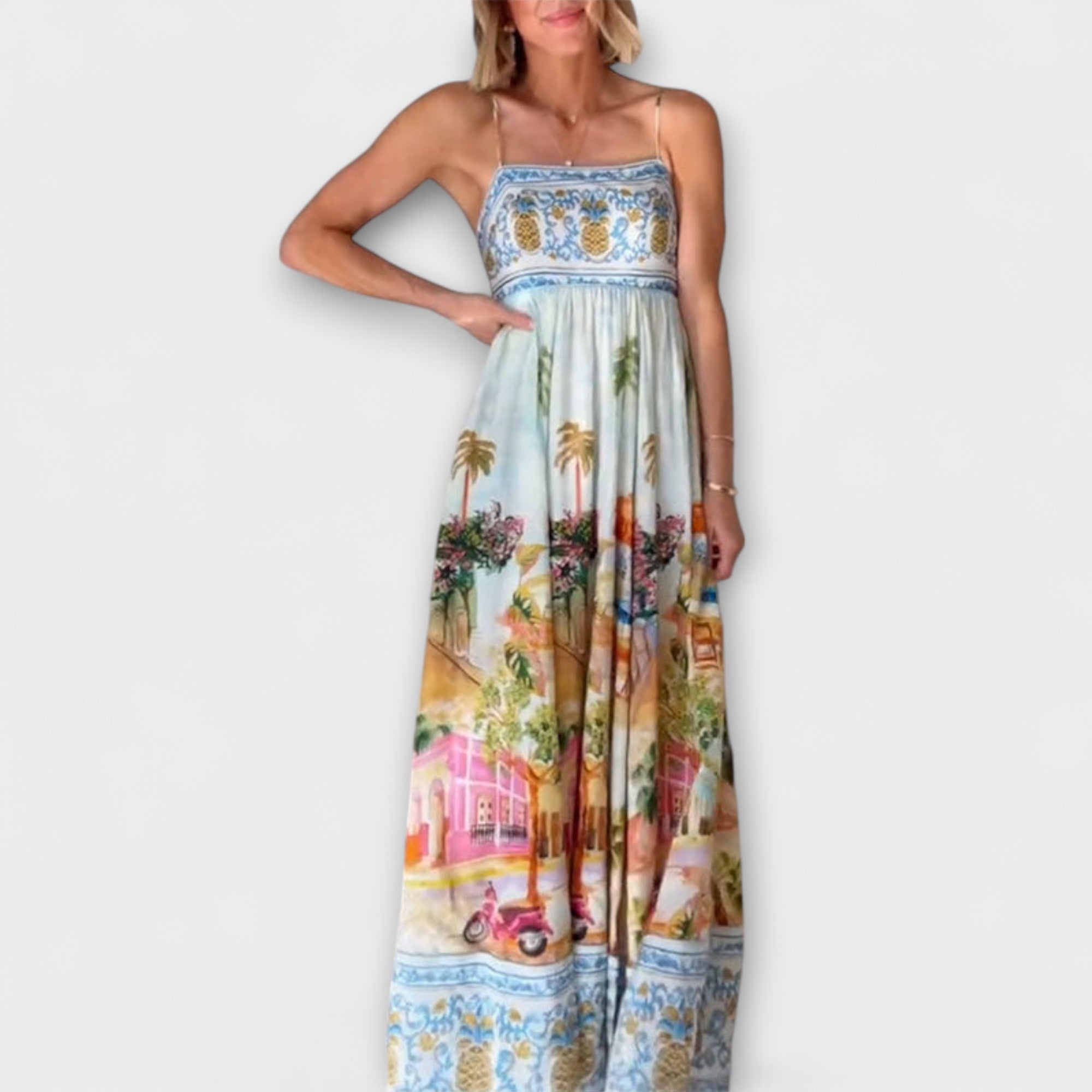 Luira – Locker fallendes Maxikleid mit Multicolor-Muster
