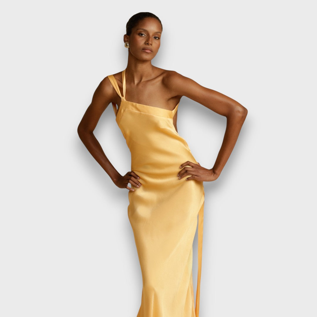 Muriel – Satin kleid in Maxilänge - Emma Fioretti