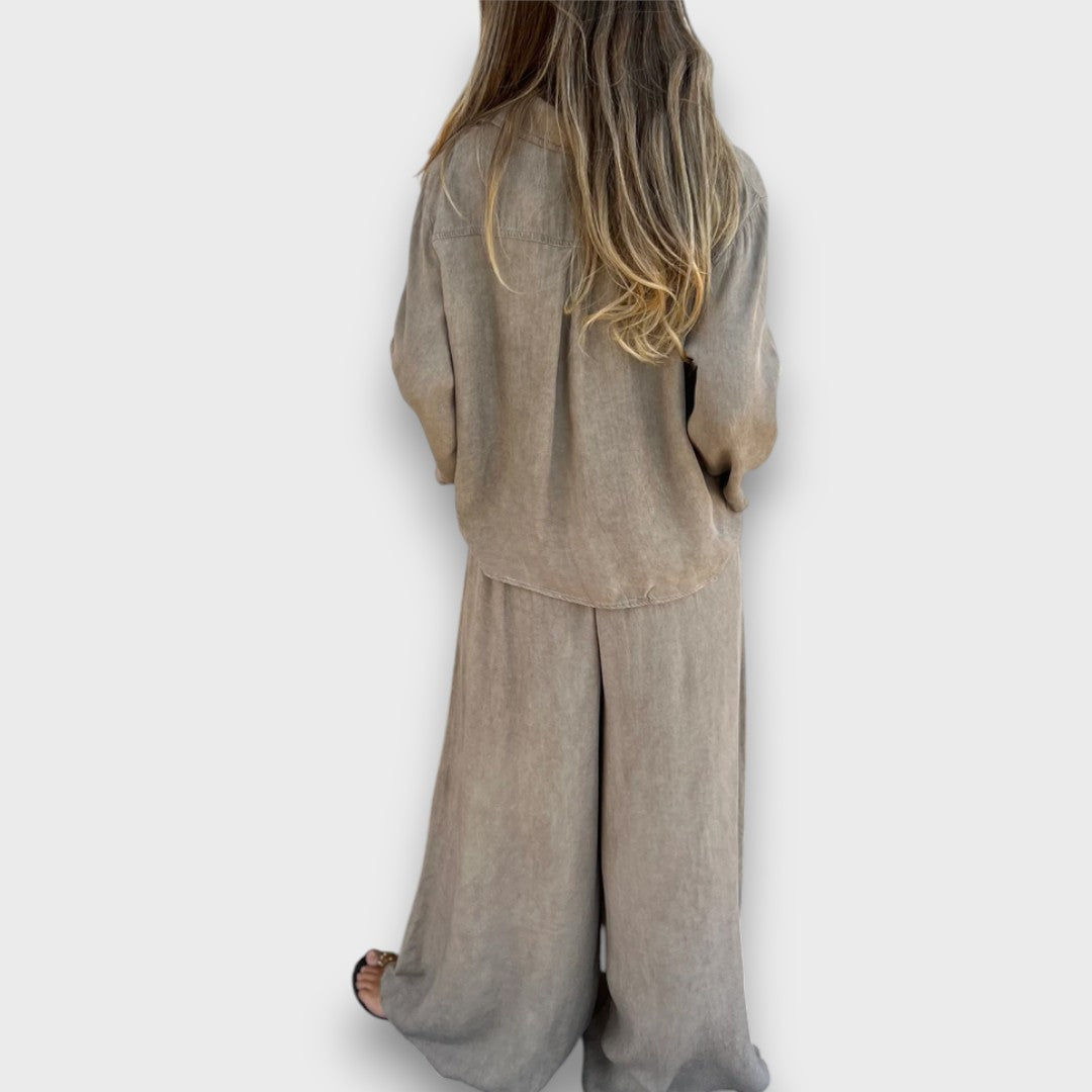 Soren – Zweiteiler mit Oversize-Hemd und weiter Hose - Emma Fioretti
