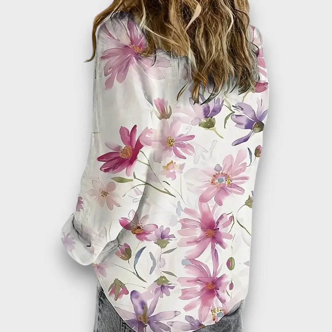 Emiliana – Fließende Bluse mit Aquarellblüten - Emma Fioretti