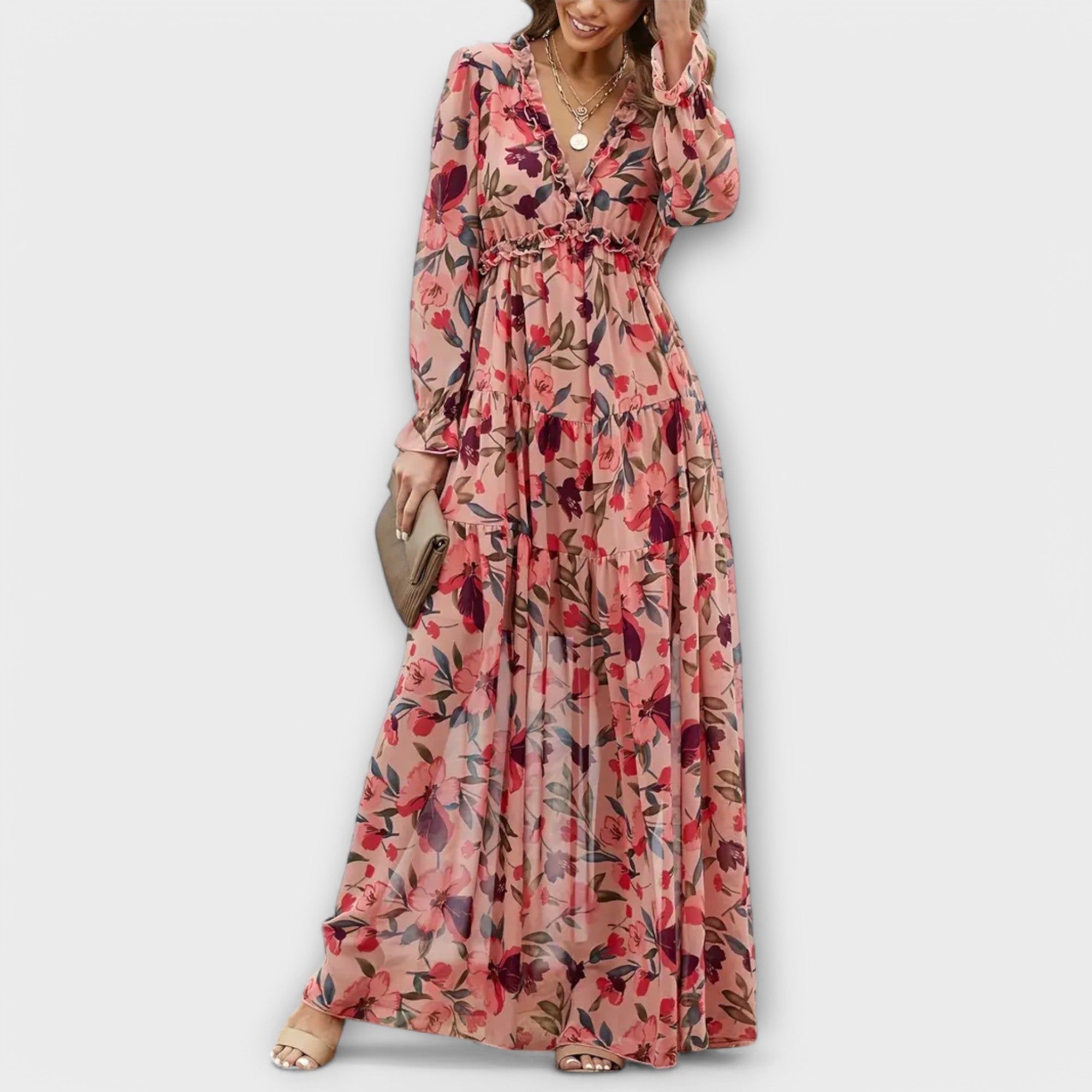 Helia – Maxikleid mit floraler Eleganz