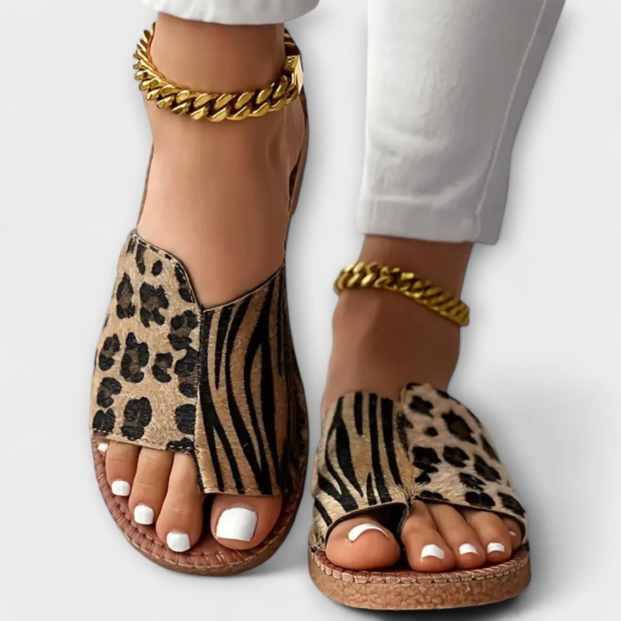 Meline – Sandalen mit Animal-Print - Emma Fioretti