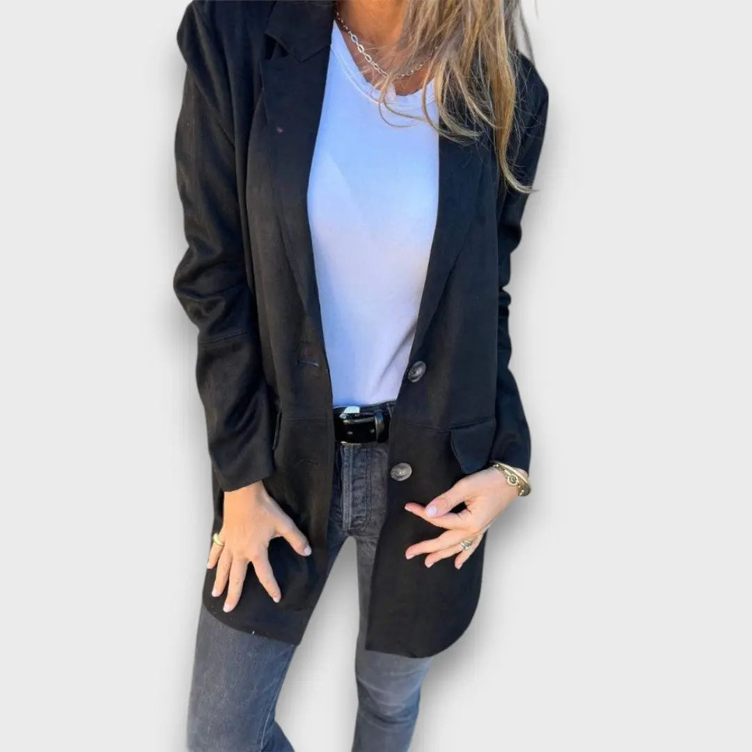 Eloise – Weicher Blazer-Cardigan in Camel - Emma Fioretti