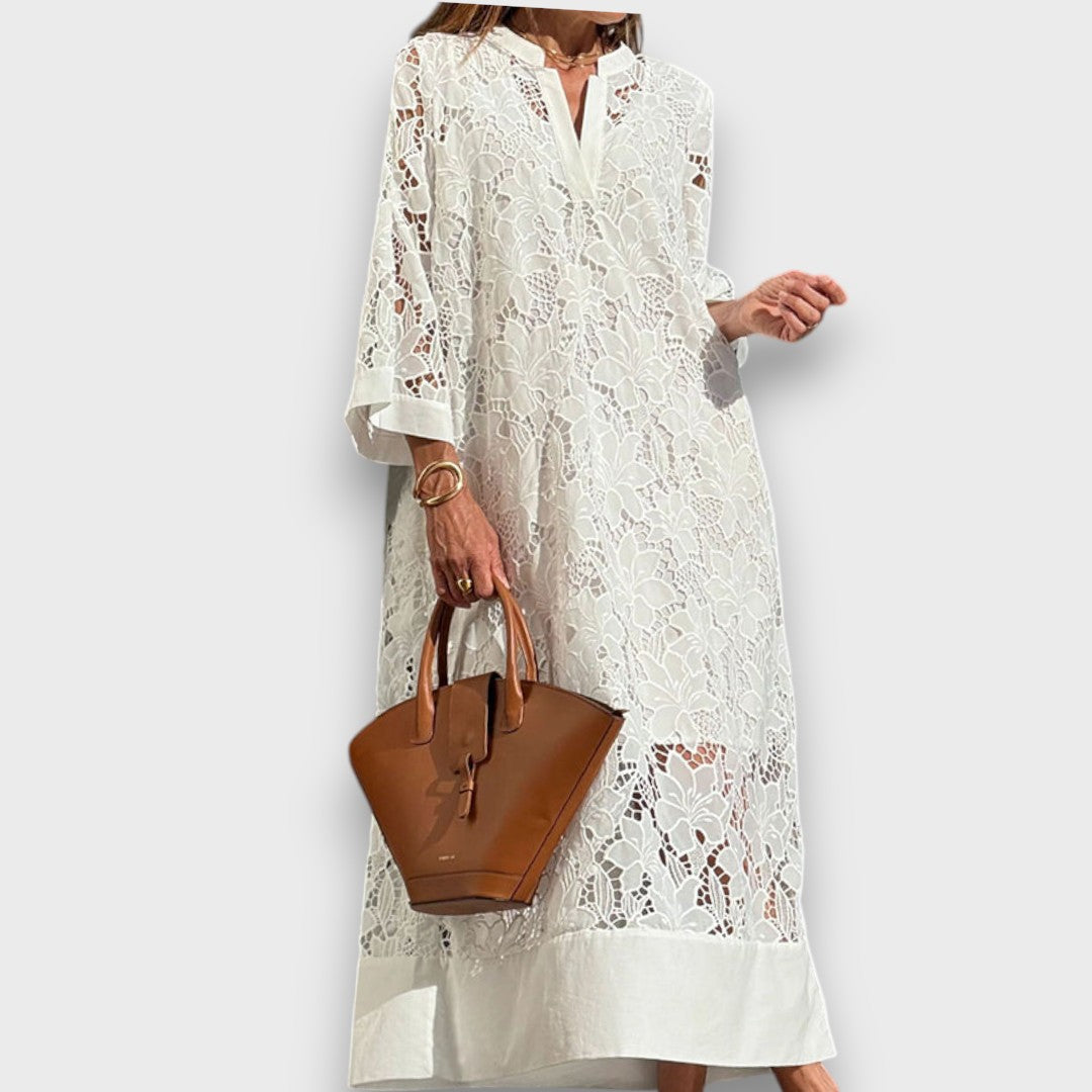 Ismee – Luftiges Kleid mit Print und kurzen Ärmeln - Emma Fioretti