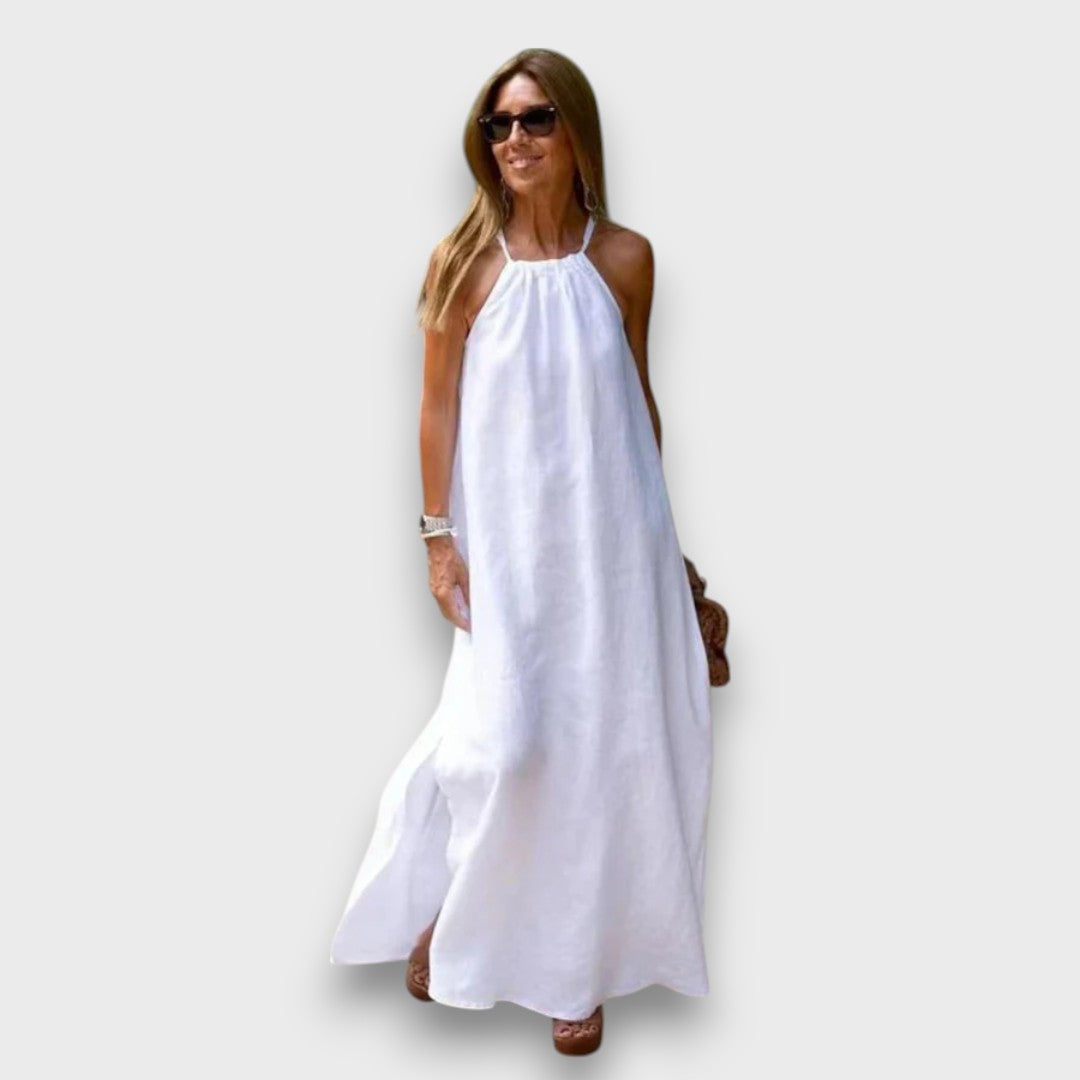 DOWN THE COVE - Long dress in linen blend Emma Fioretti