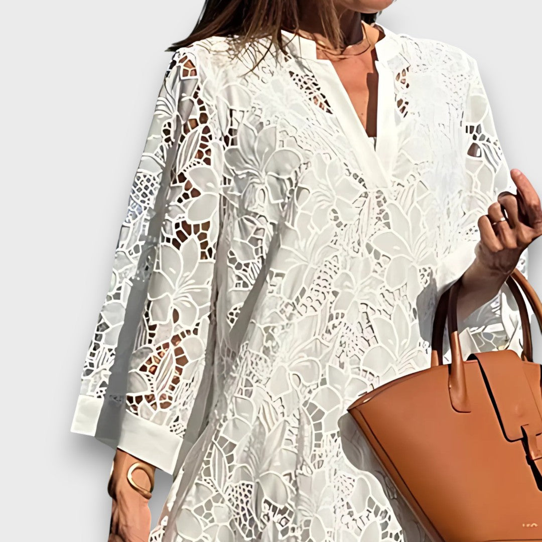 Ismee – Luftiges Kleid mit Print und kurzen Ärmeln - Emma Fioretti