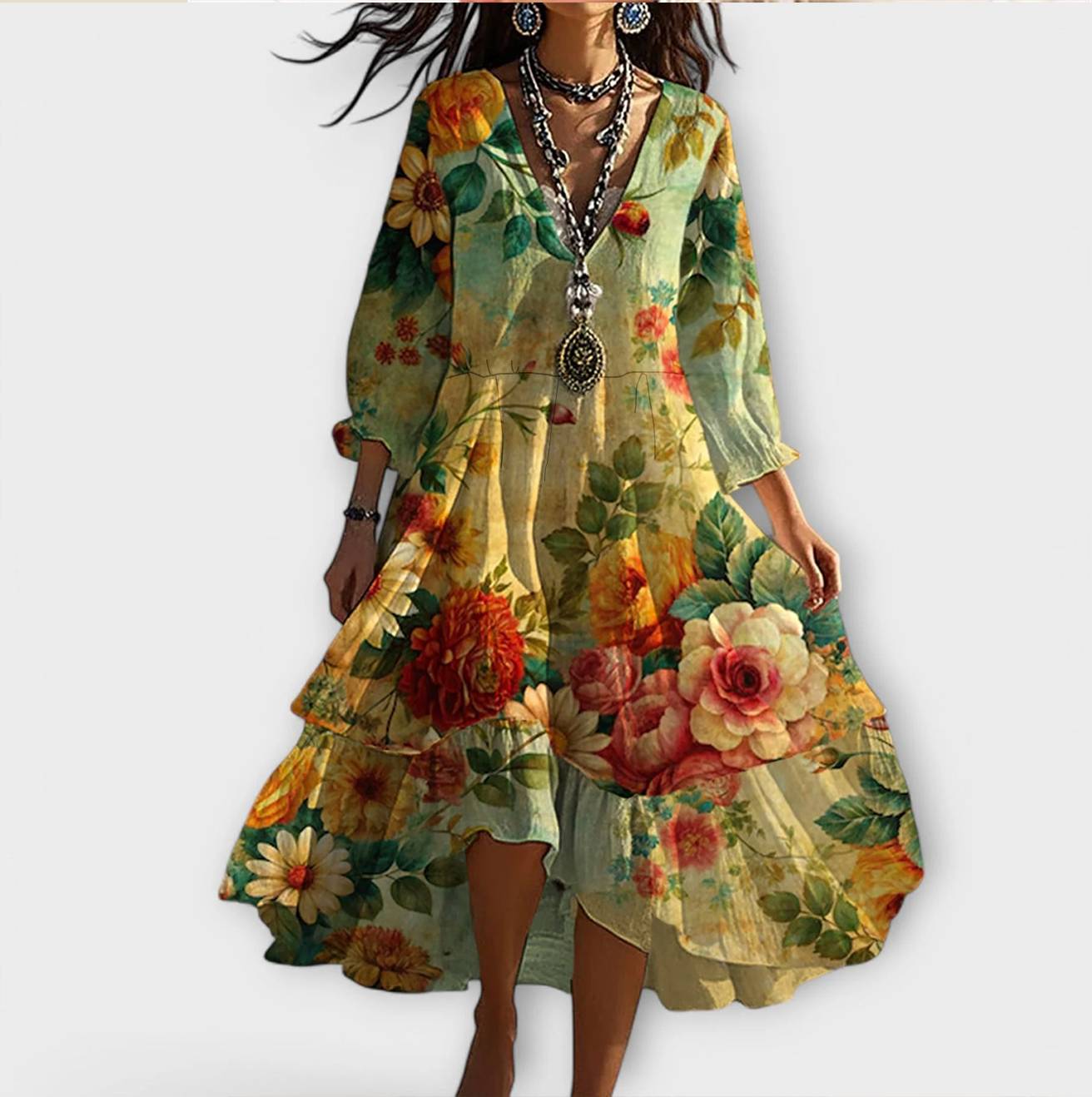Fiorelle – Maxikleid mit Boho-Charme und Blumendruck