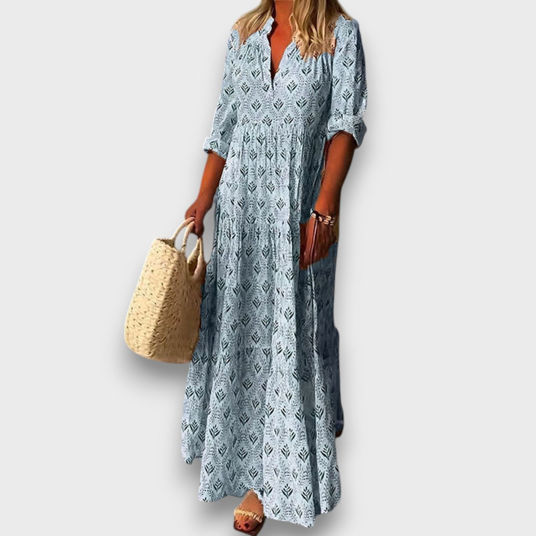 Seriva – Fließendes Maxikleid mit feinem Ethno-Flair
