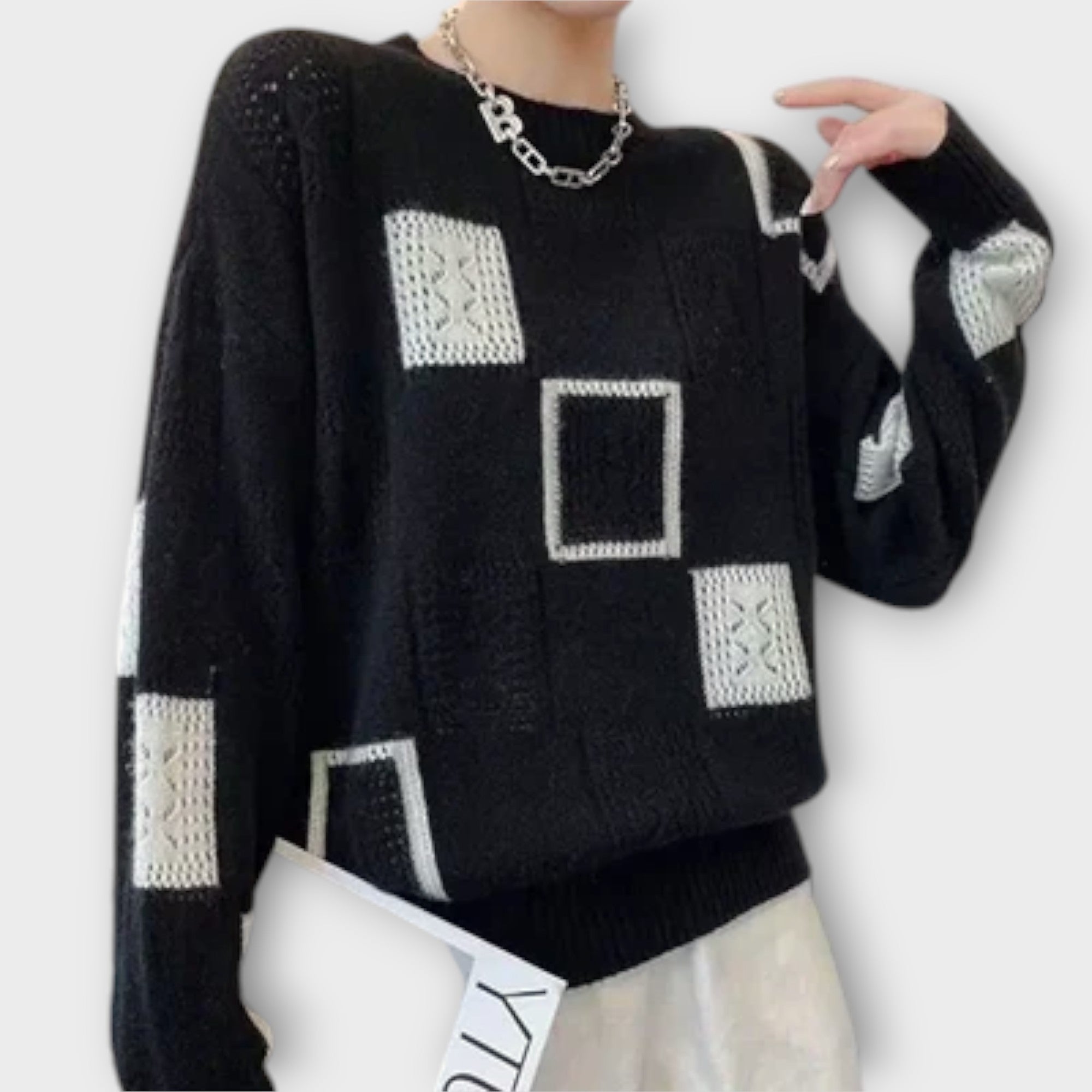 Iselina – Bequemer Winterpullover mit Druck