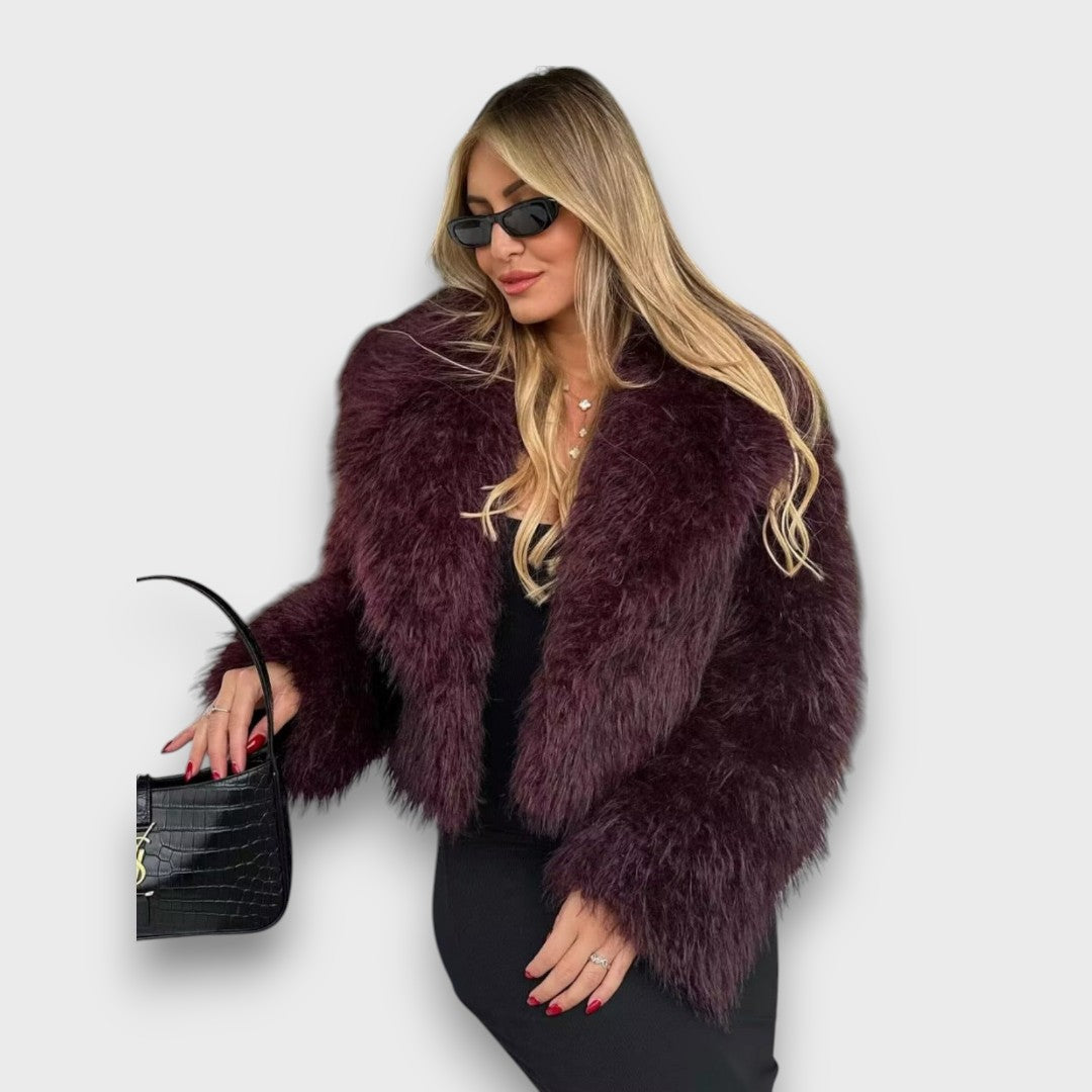 Mile – Luxus-Fake-Fur in tiefem Burgund Emma Fioretti