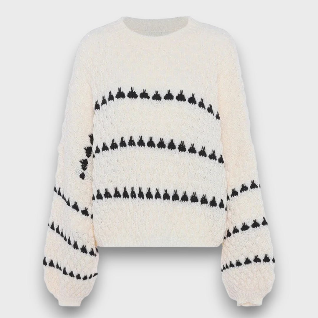 Luliane – Strukturpullover mit grafischem Muster