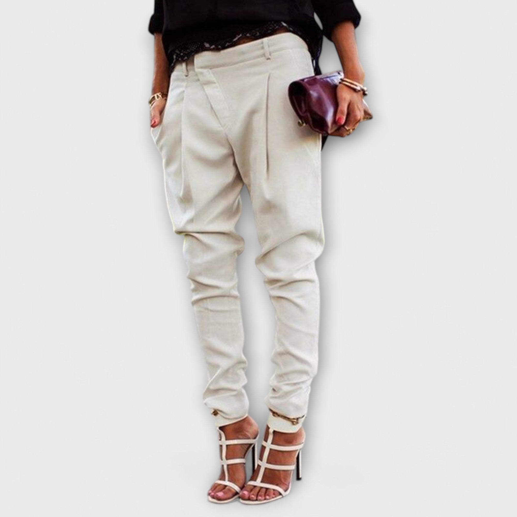 Aravelle – High-Waist-Hose mit Bundfalten