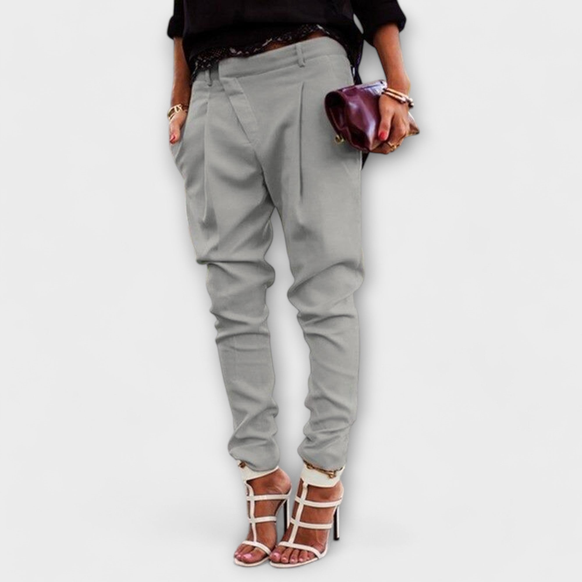 Aravelle – High-Waist-Hose mit Bundfalten