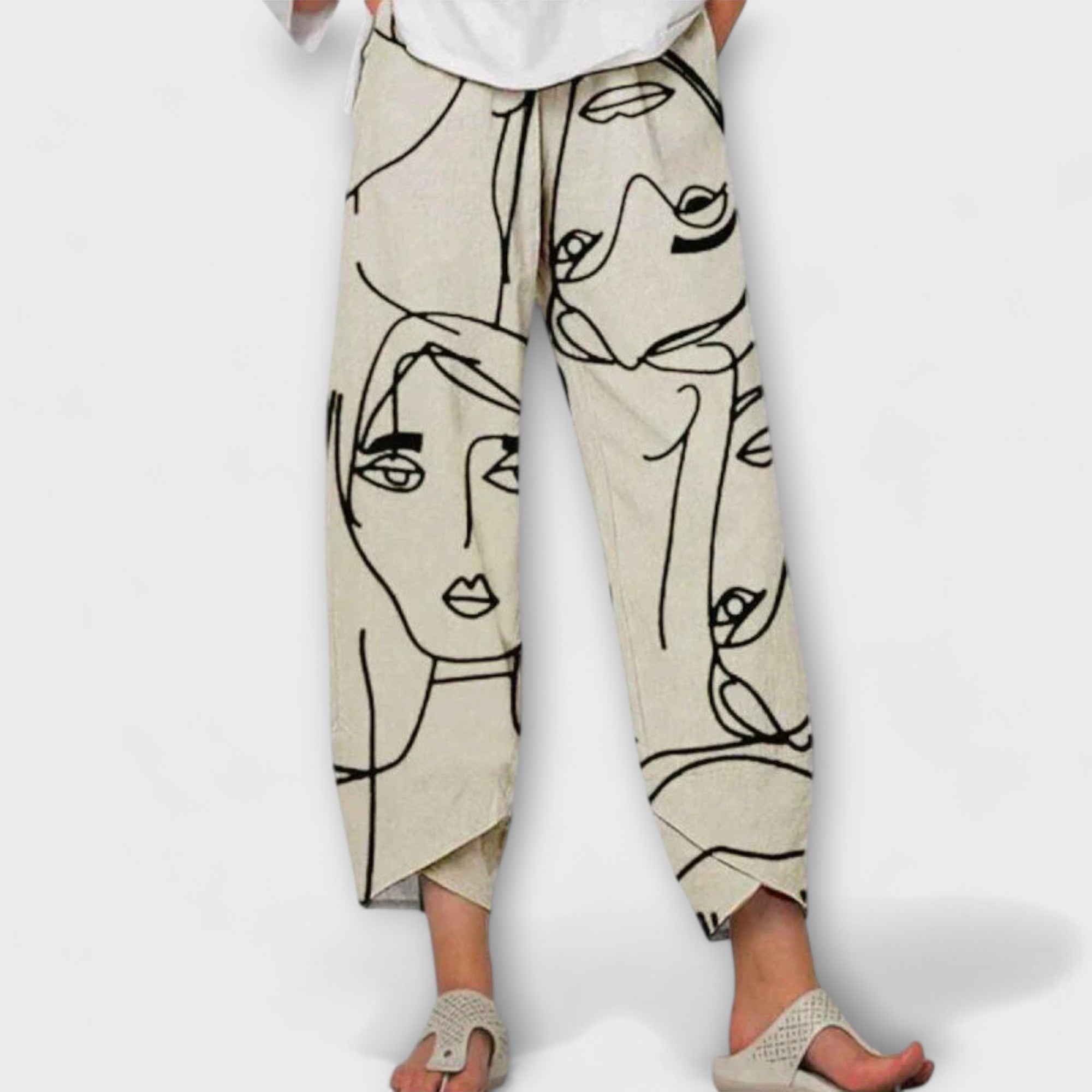 Mahia – Leinenhose mit Print-Detail