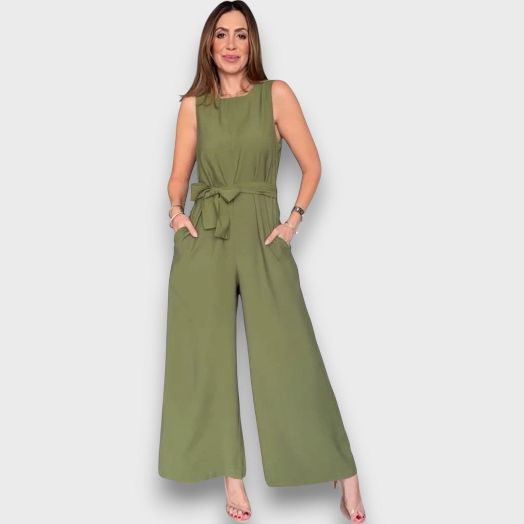 Delia – Jumpsuit mit Taillenschleife und weitem Bein - Emma Fioretti