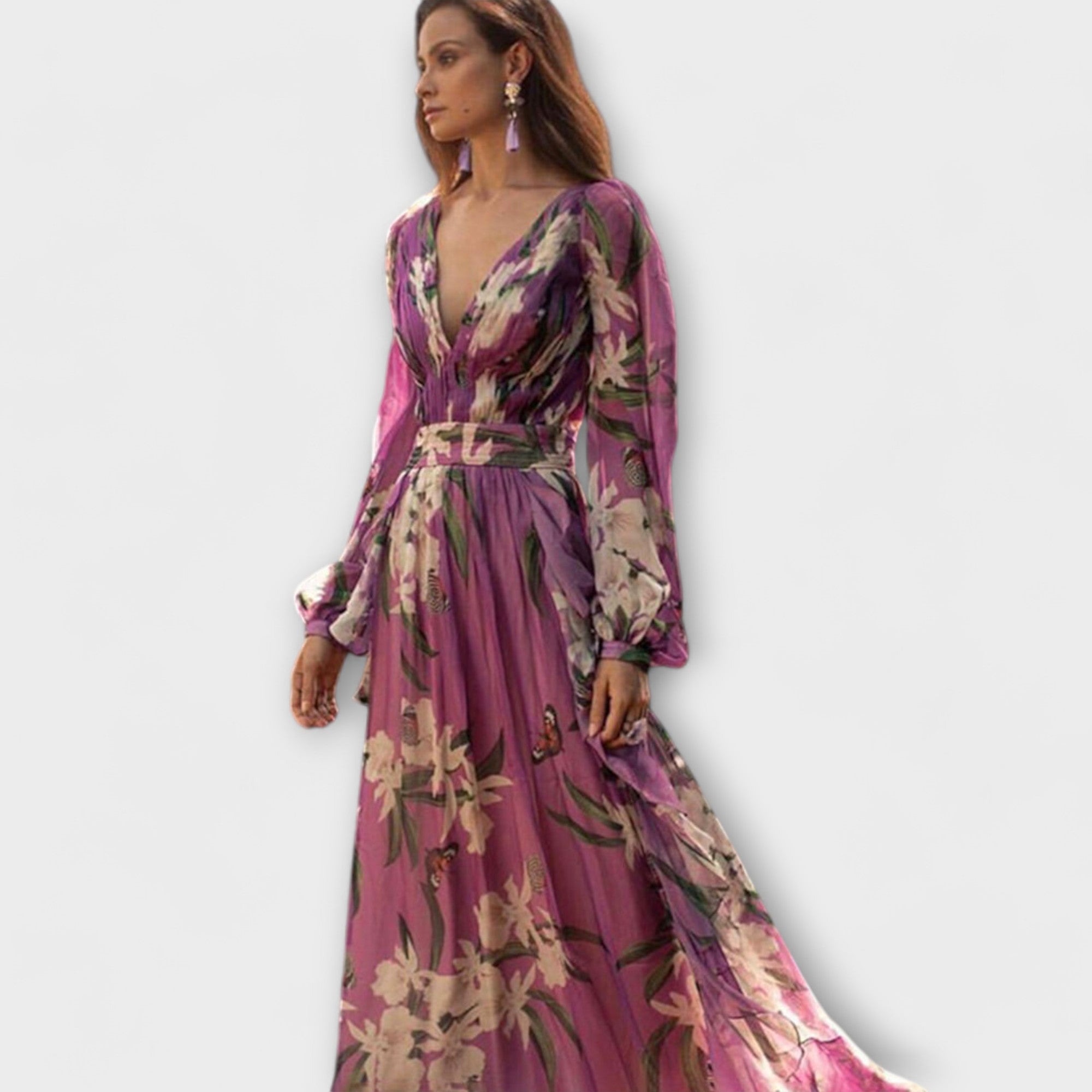 Alissara – Fließendes Kleid mit floraler Noblesse