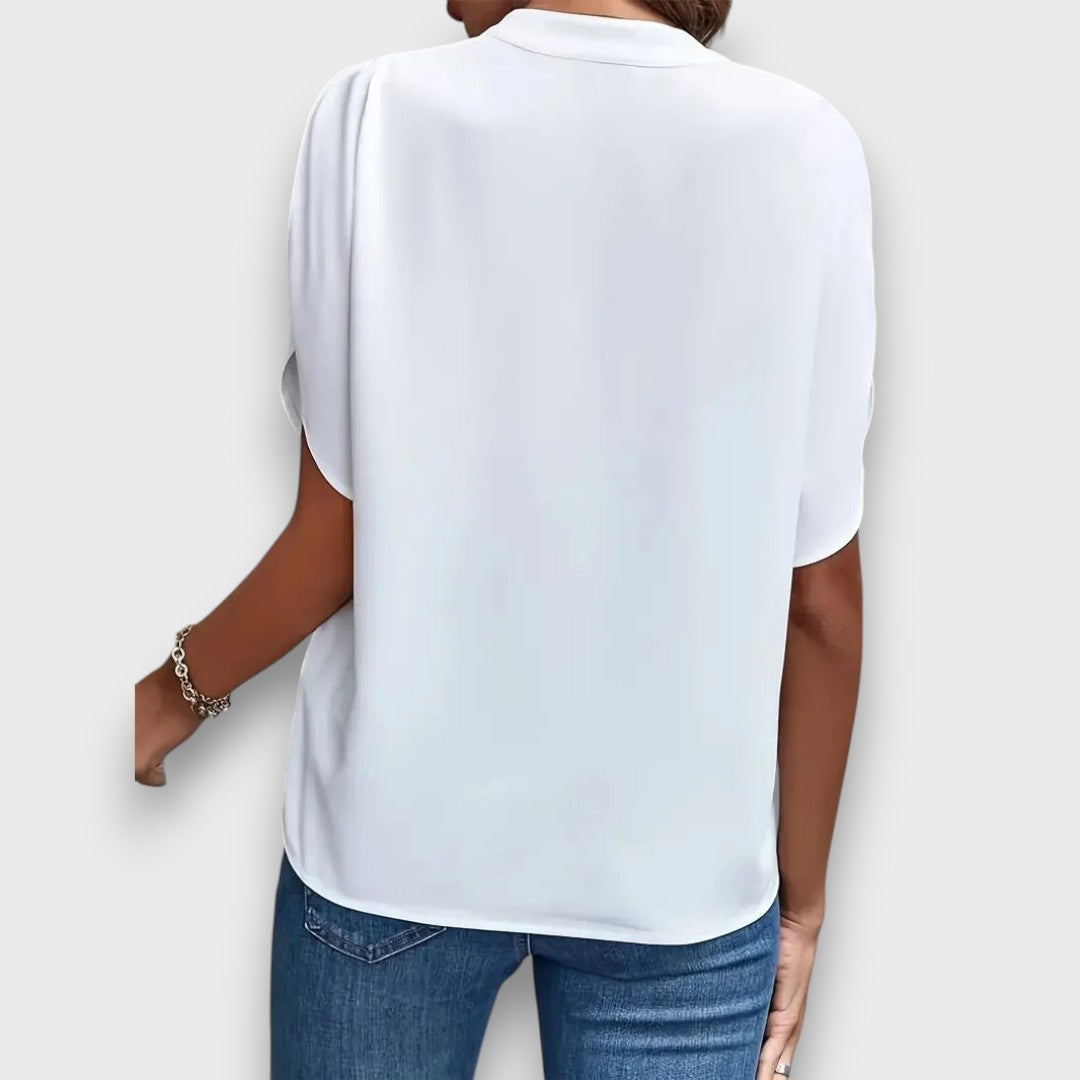 Lunelle – Bluse mit V-Ausschnitt und fließender Form - Emma Fioretti
