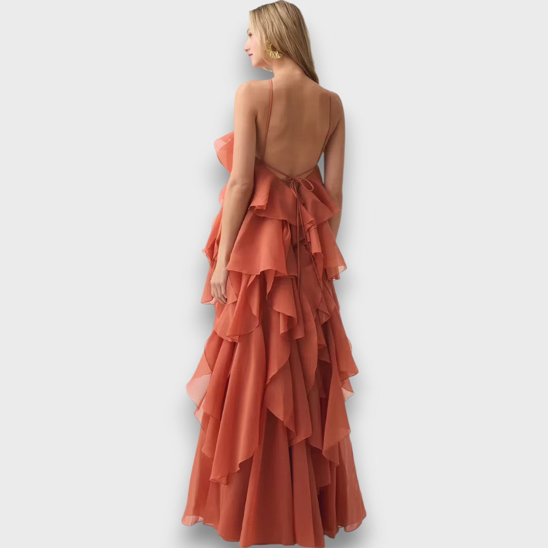 Arvella – Rüschenkleid mit Halterneck Emma Fioretti