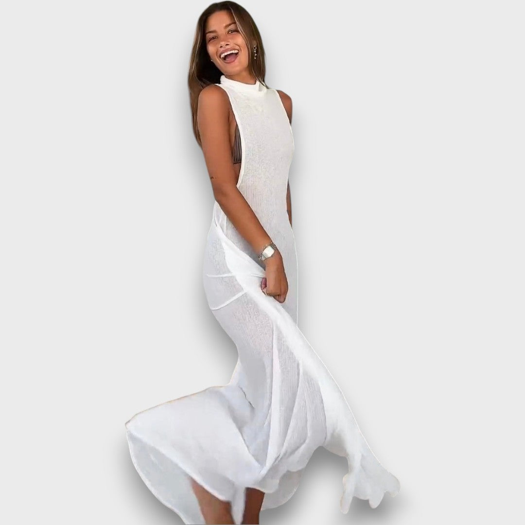 Mirelline – Langes Kleid mit Stehkragen Emma Fioretti