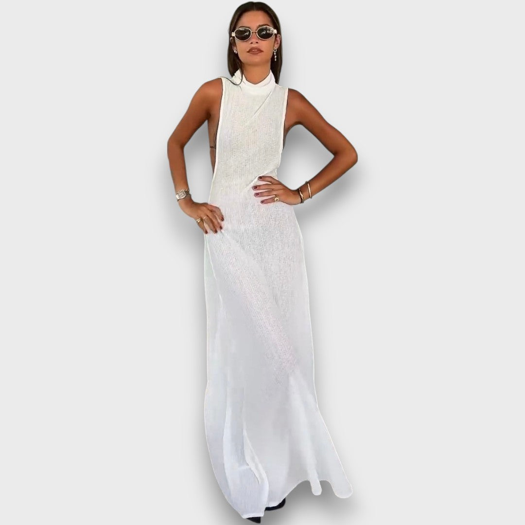 Mirelline – Langes Kleid mit Stehkragen Emma Fioretti