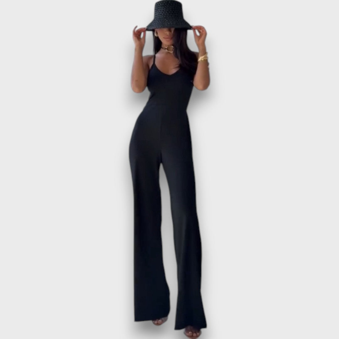 Ravie – Schwarzer Jumpsuit mit Rückenausschnitt - Emma Fioretti