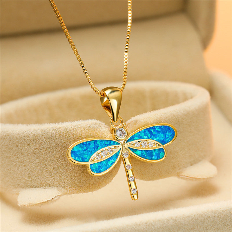 Elunaria – Libellen-Collier mit schimmerndem Akzent