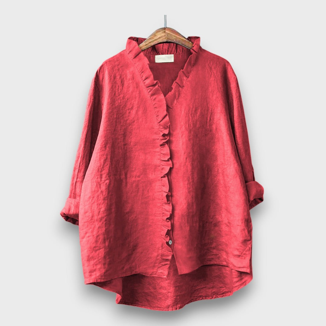 Jagina – Lockere Bluse mit Volantkante