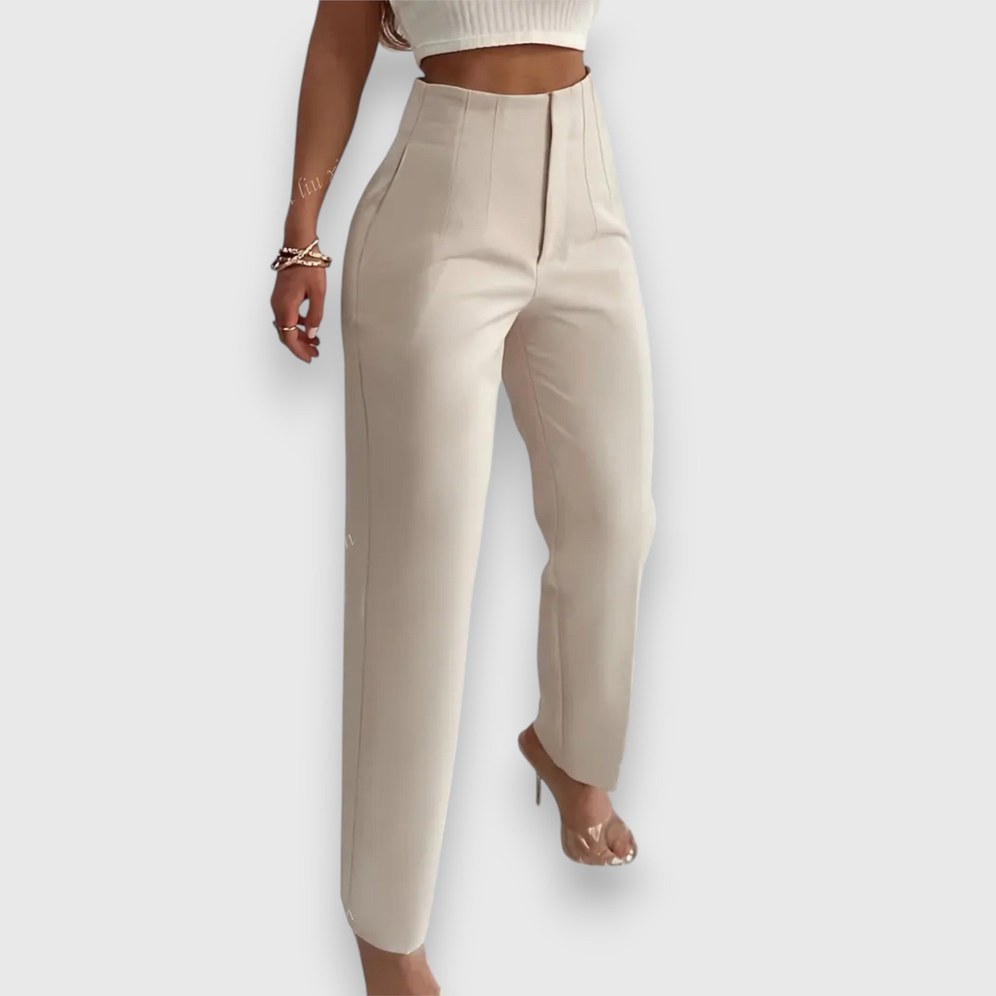Lerena – Gerade Hose mit hoher Taille