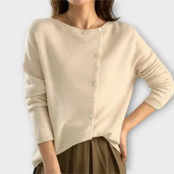 Paige – Weicher Cardigan mit asymmetrischer Knopfleiste - Emma Fioretti
