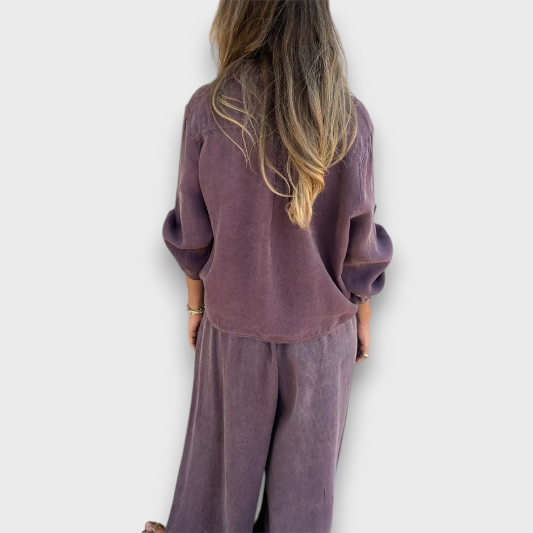 Soren – Zweiteiler mit Oversize-Hemd und weiter Hose - Emma Fioretti