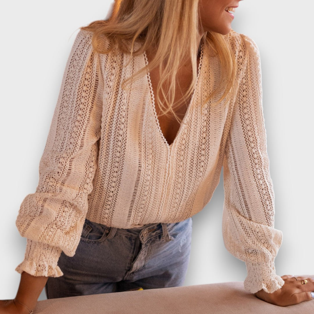 Ravelle – Strickbluse mit V-Ausschnitt - Emma Fioretti