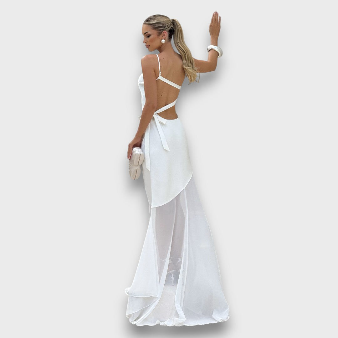 Luméa – Asymmetrisches Abendkleid mit Transparenz Emma Fioretti