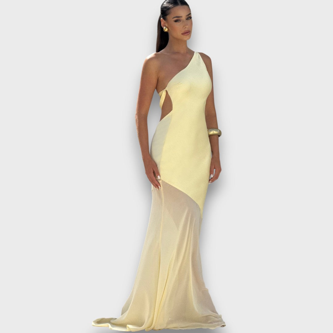 Luméa – Asymmetrisches Abendkleid mit Transparenz Emma Fioretti