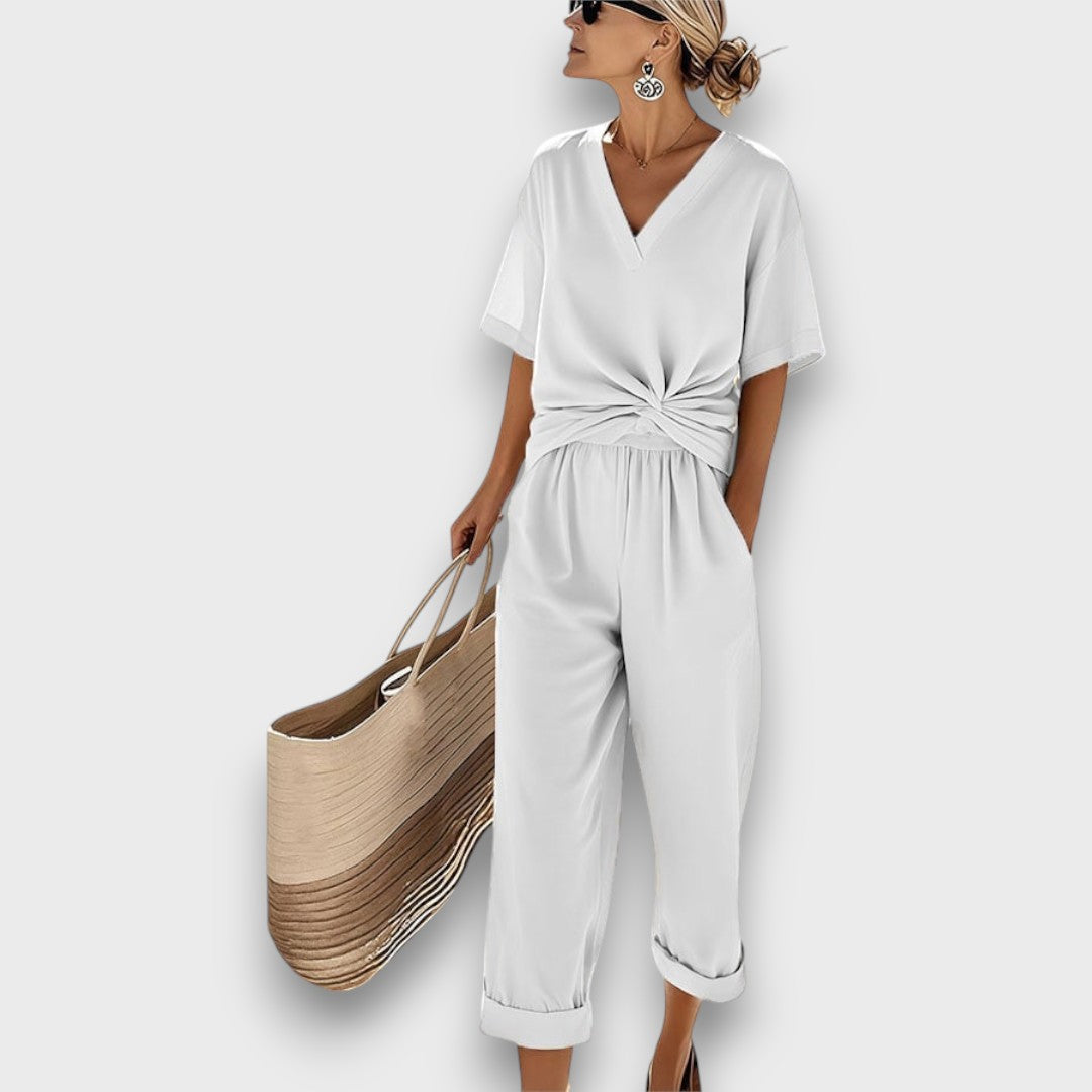 Lurelia – Cross-Pleated Jumpsuit