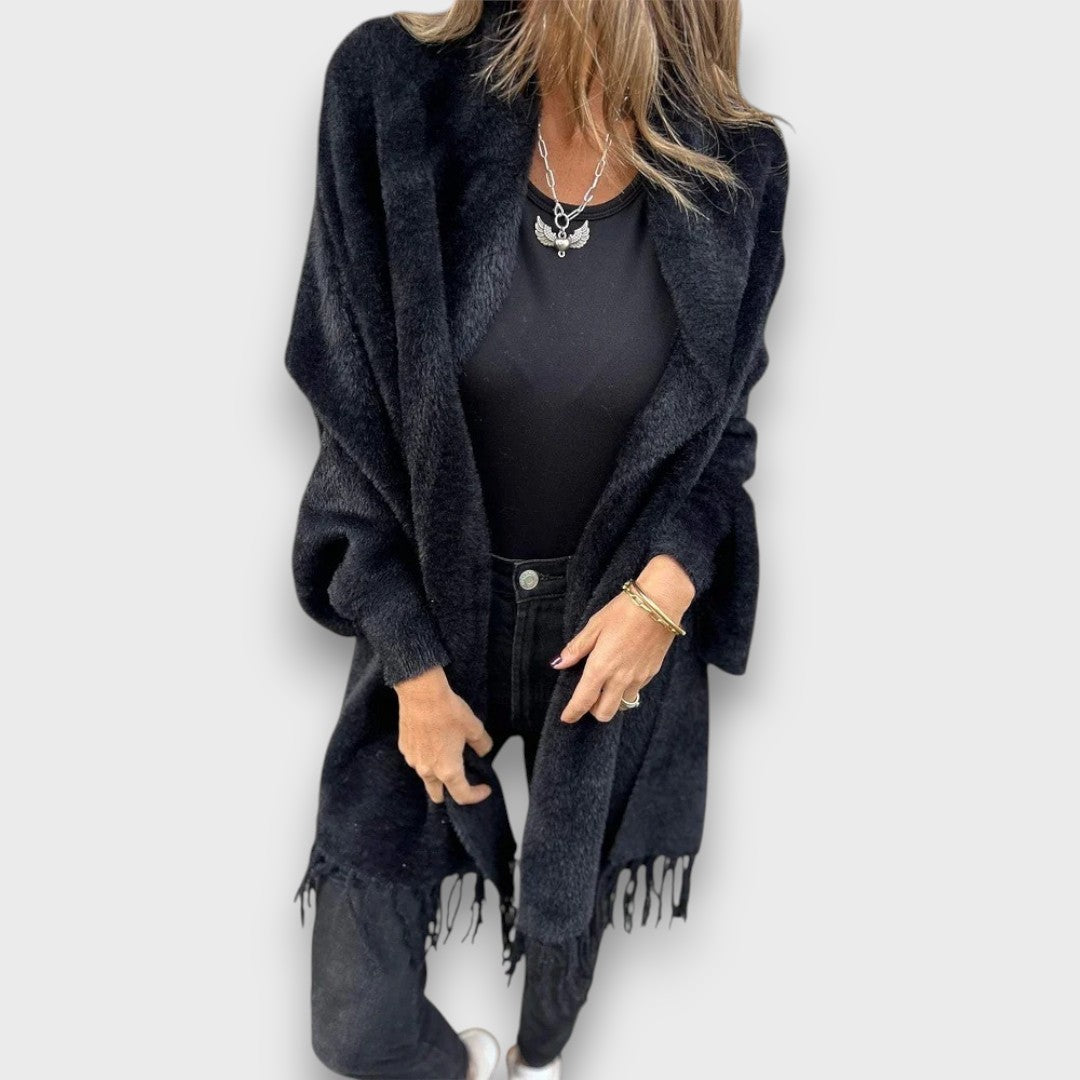 Meliora – Elegante Strickjacke mit Fransen