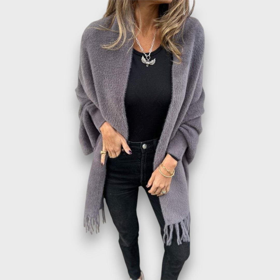 Meliora – Elegante Strickjacke mit Fransen