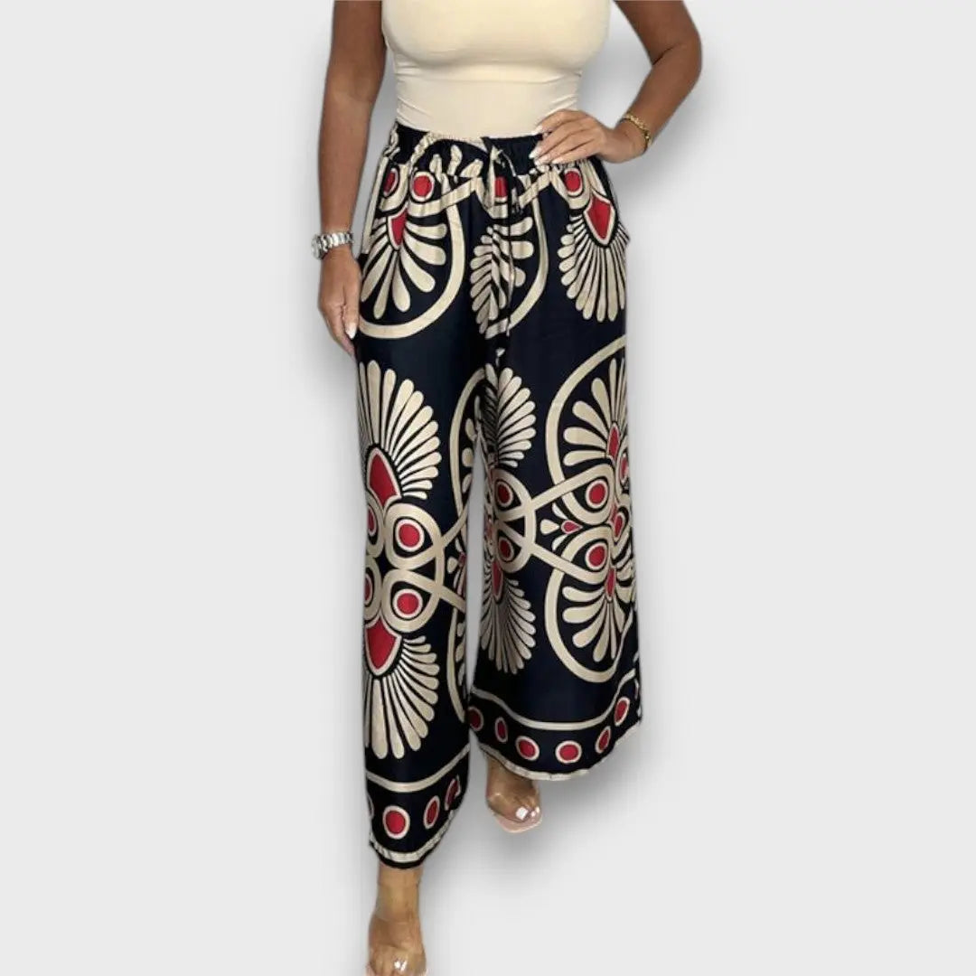 Rania – Fließende Hose mit Print - Emma Fioretti
