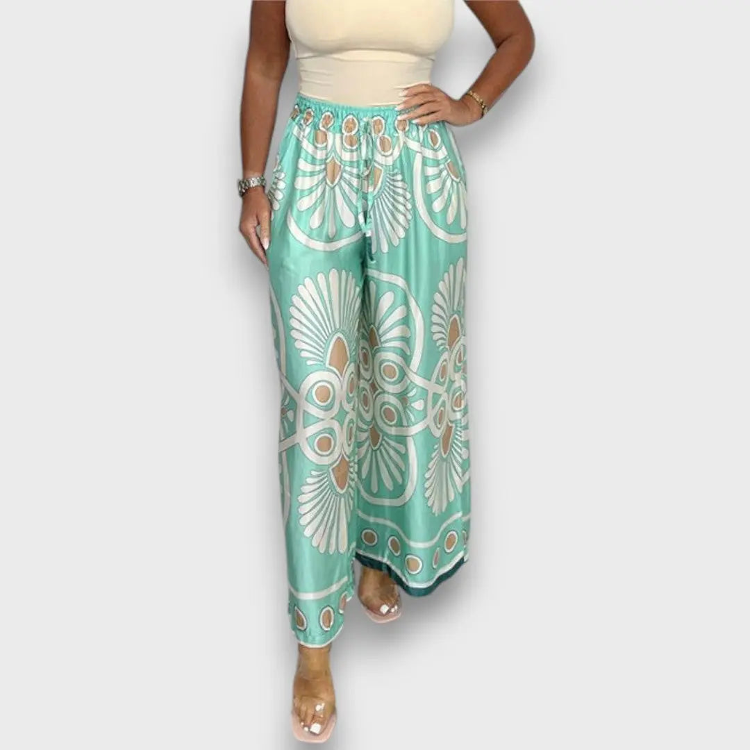 Rania – Fließende Hose mit Print - Emma Fioretti