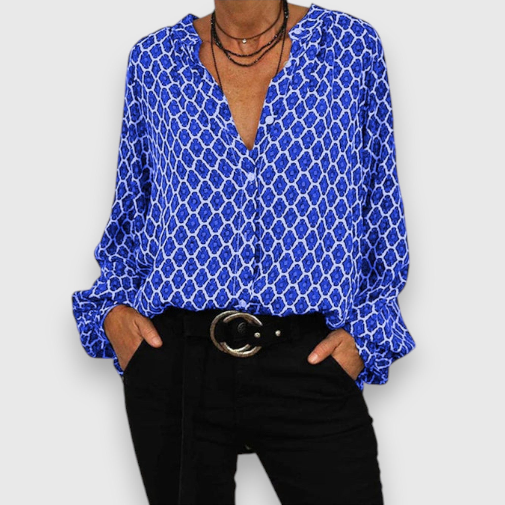 Melvia – Bluse mit modernem Muster Emma Fioretti