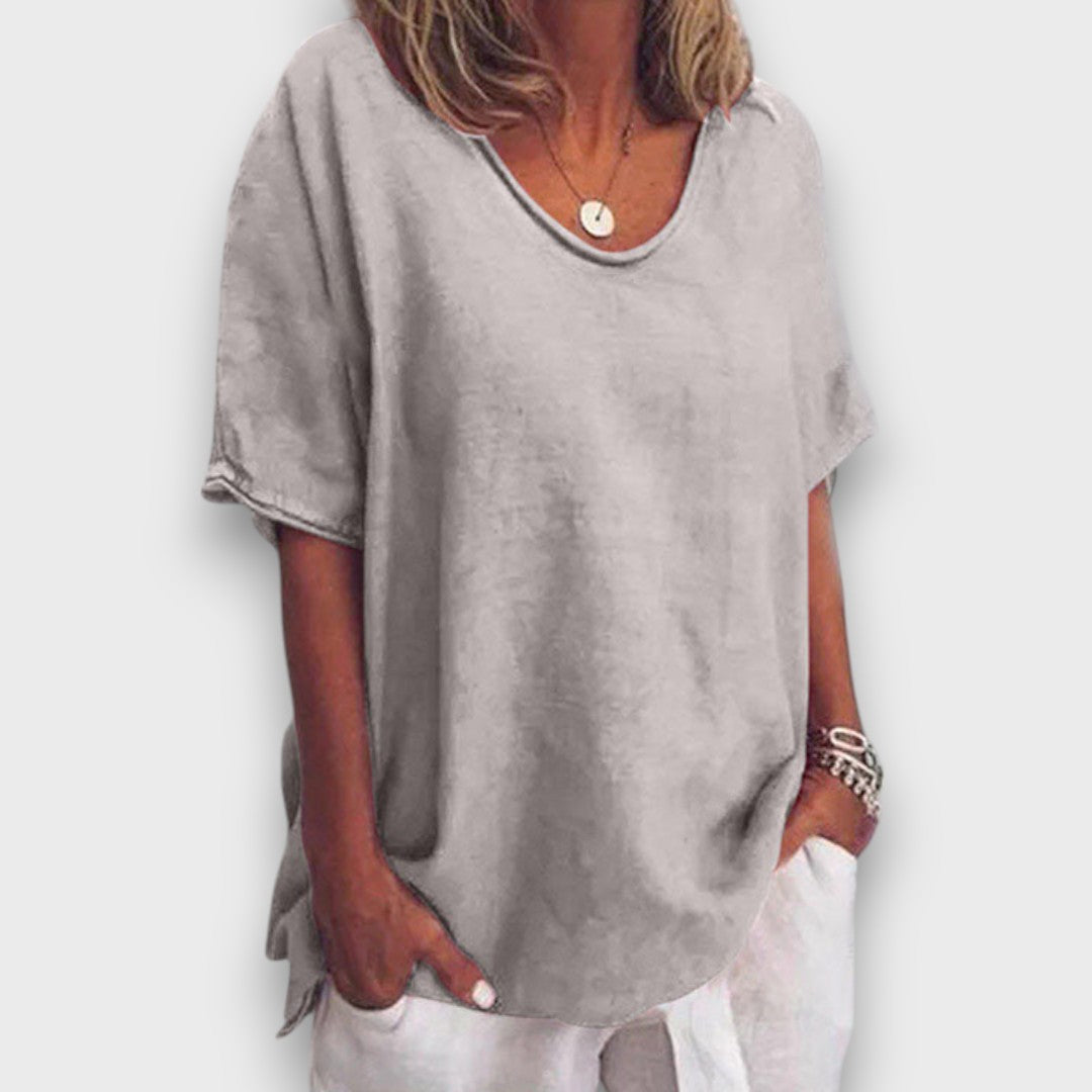 Marvia – Lockeres Oversize-Shirt mit Rundhalsausschnitt