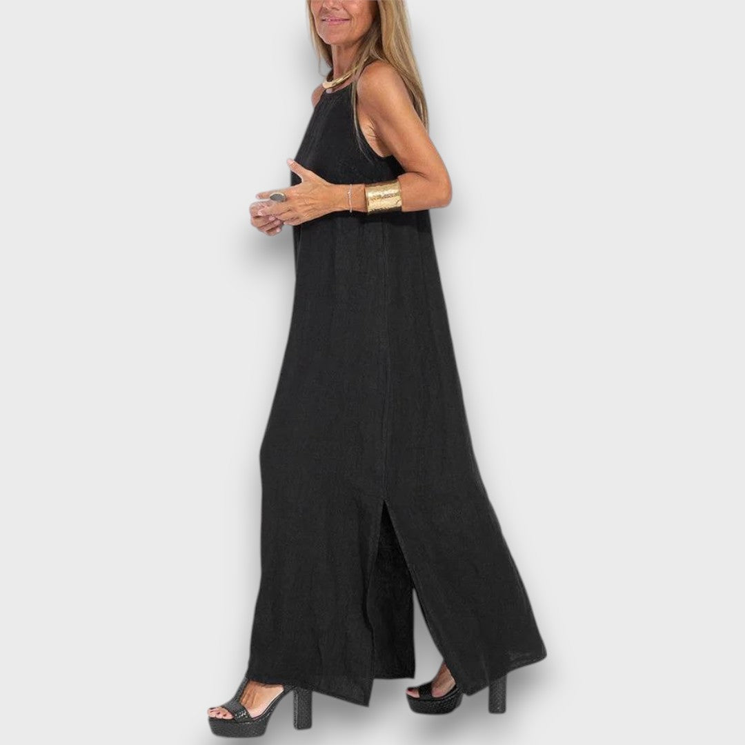 Sena – Schlichtes Leinenkleid mit Seitenschlitz Emma Fioretti
