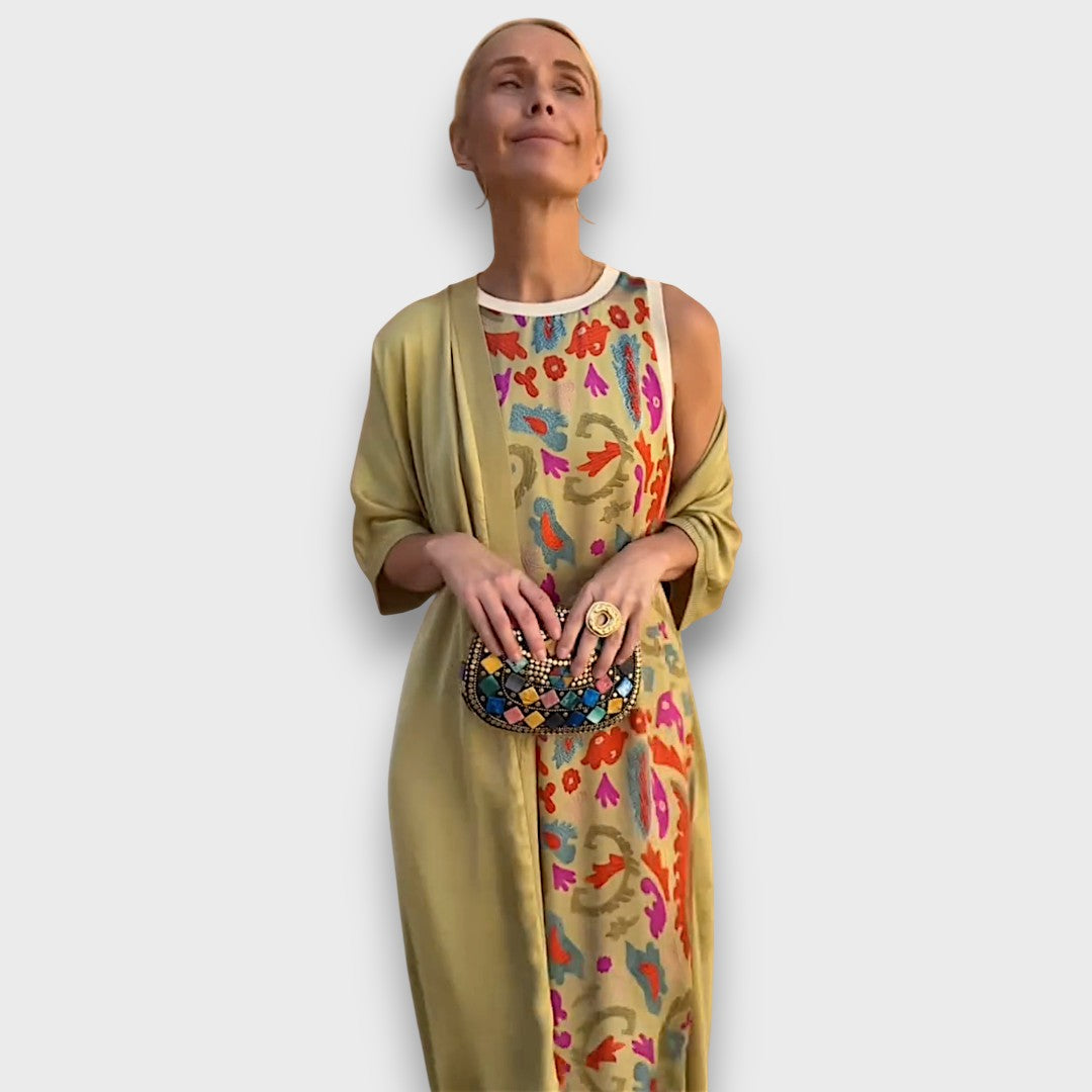 Elveria –  Maxikleid mit Cardigan