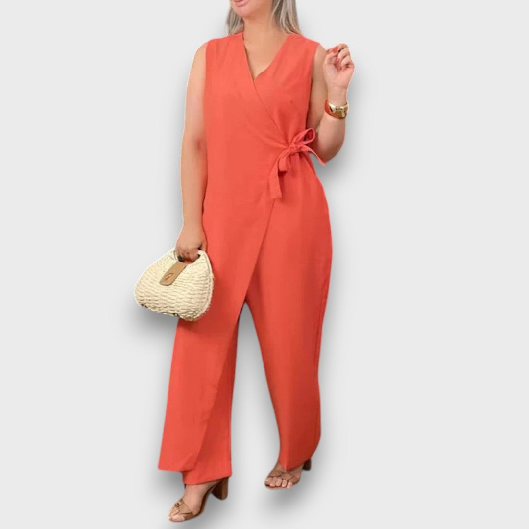 Zafina – Wickel-Jumpsuit mit Taillenschleife